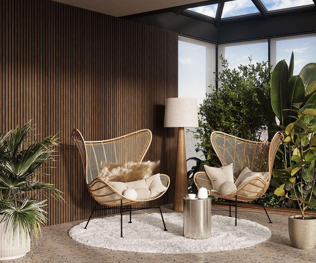 МДФ стеновая панель акустическая Cosca Decor Монако Дуб Маррон Коричневый черный войлок 2750×600×21